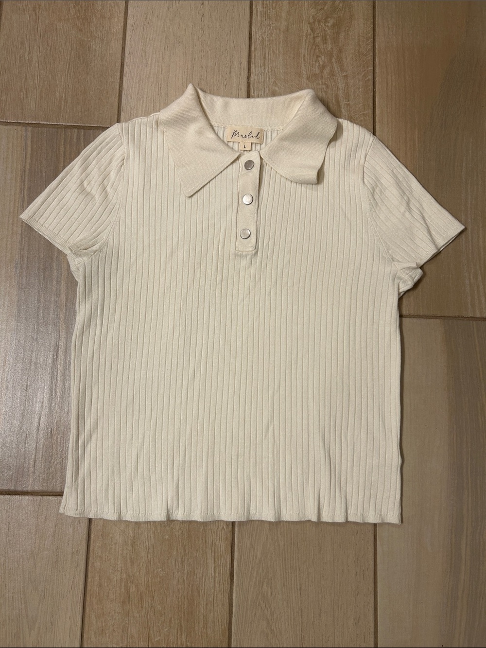 Marled cream ribbed sweater size Large